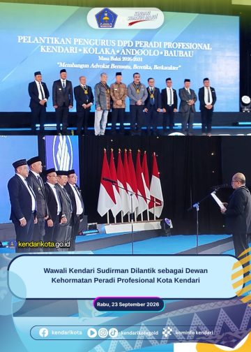 Wawali Kendari Sudirman Dilantik sebagai Dewan Kehormatan Peradi Profesional Kota Kendari