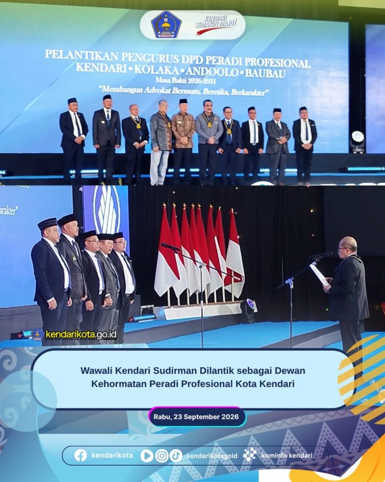Wawali Kendari Sudirman Dilantik sebagai Dewan Kehormatan Peradi Profesional Kota Kendari