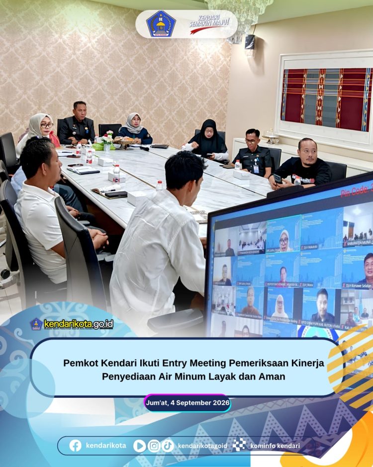 Pemkot Kendari Ikuti Entry Meeting Pemeriksaan Kinerja Penyediaan Air Minum Layak dan Aman