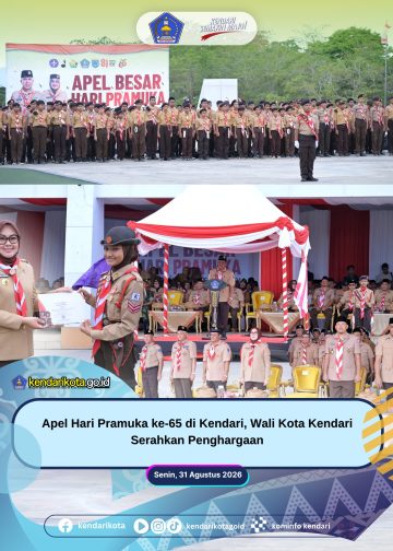 Apel Hari Pramuka ke-65 di Kendari, Wali Kota Kendari Serahkan Penghargaan