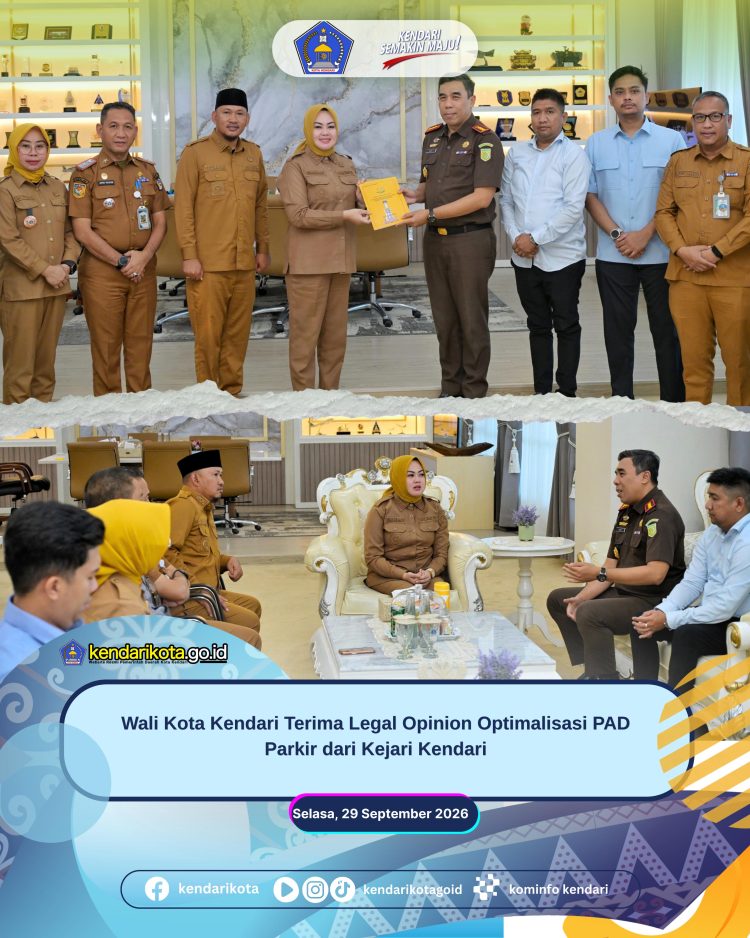 Wali Kota Kendari Terima Legal Opinion Optimalisasi PAD Parkir dari Kejari Kendari