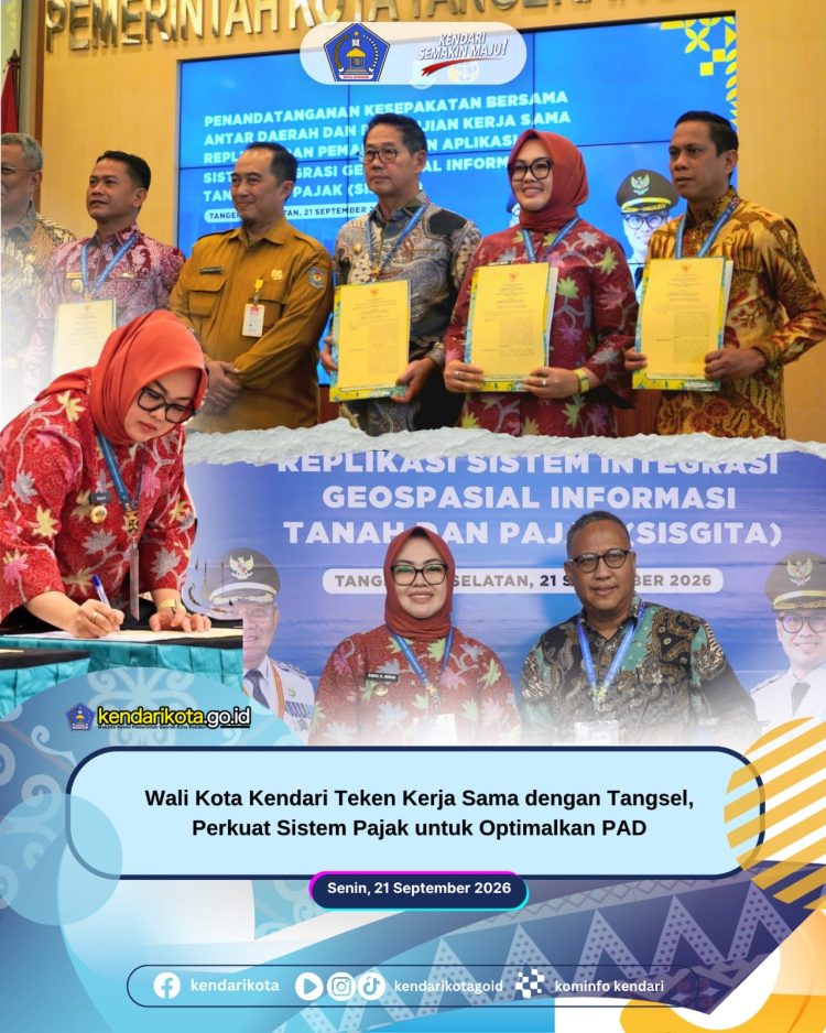Wali Kota Kendari Teken Kerja Sama dengan Tangsel, Perkuat Sistem Pajak untuk Optimalkan PAD