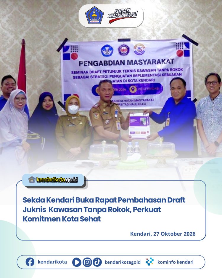 Sekda Kendari Buka Rapat Pembahasan Draft Juknis Kawasan Tanpa Rokok, Perkuat Komitmen Kota Sehat