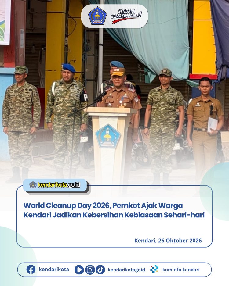 World Cleanup Day 2026, Pemkot Ajak Warga Kendari Jadikan Kebersihan Kebiasaan Sehari-hari