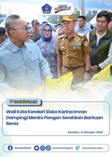 Wali Kota Kendari Siska Karina Imran Dampingi Menko Pangan Serahkan Bantuan Beras