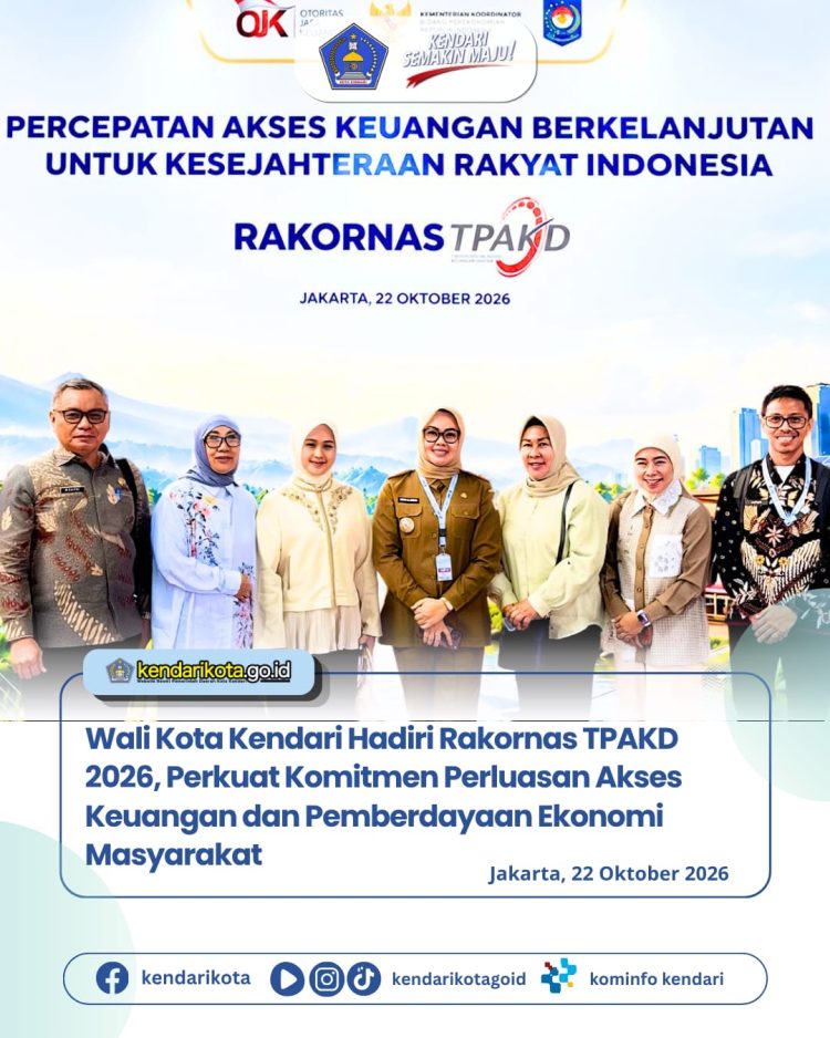 Wali Kota Kendari Hadiri Rakornas TPAKD 2026, Perkuat Komitmen Perluasan Akses Keuangan dan Pemberdayaan Ekonomi Masyarakat