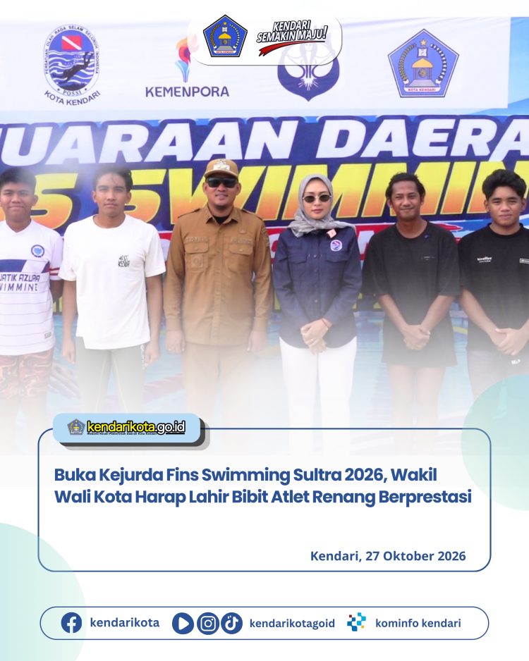 Buka Kejurda Fins Swimming Sultra 2026, Wakil Wali Kota Harap Lahir Bibit Atlet Renang Berprestasi