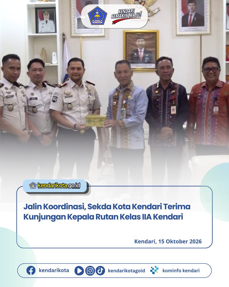 Jalin Koordinasi, Sekda Kota Kendari Terima Kunjungan Kepala Rutan Kelas IIA Kendari