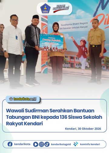 Wawali Sudirman Serahkan Bantuan Tabungan BNI kepada 136 Siswa Sekolah Rakyat Kendari