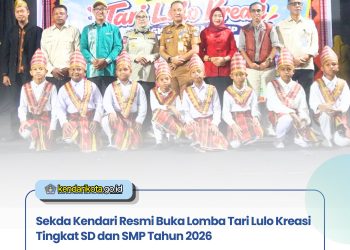 Sekda Kendari Resmi Buka Lomba Tari Lulo Kreasi Tingkat SD dan SMP Tahun 2026
