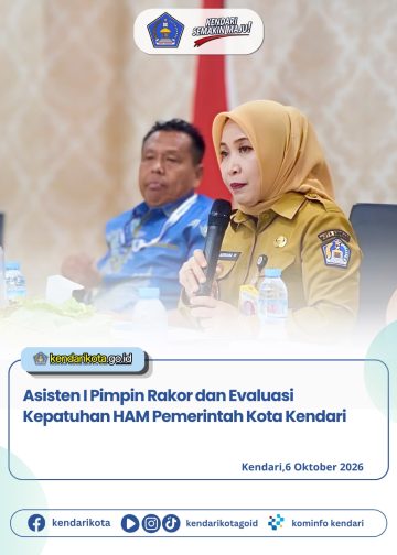Asisten I Pimpin Rakor dan Evaluasi Kepatuhan HAM Pemerintah Kota Kendari