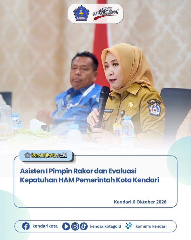 Asisten I Pimpin Rakor dan Evaluasi Kepatuhan HAM Pemerintah Kota Kendari