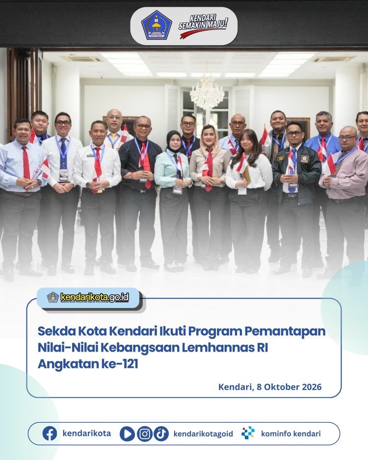 Sekda Kota Kendari Ikuti Program Pemantapan Nilai-Nilai Kebangsaan Lemhannas RI Angkatan ke-121