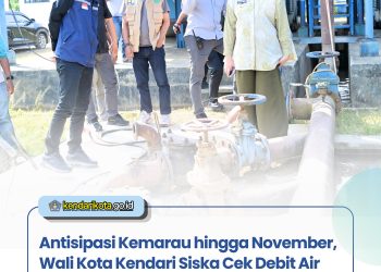 Antisipasi Kemarau hingga November, Wali Kota Kendari Siska Cek Debit Air Intake Anggoeya