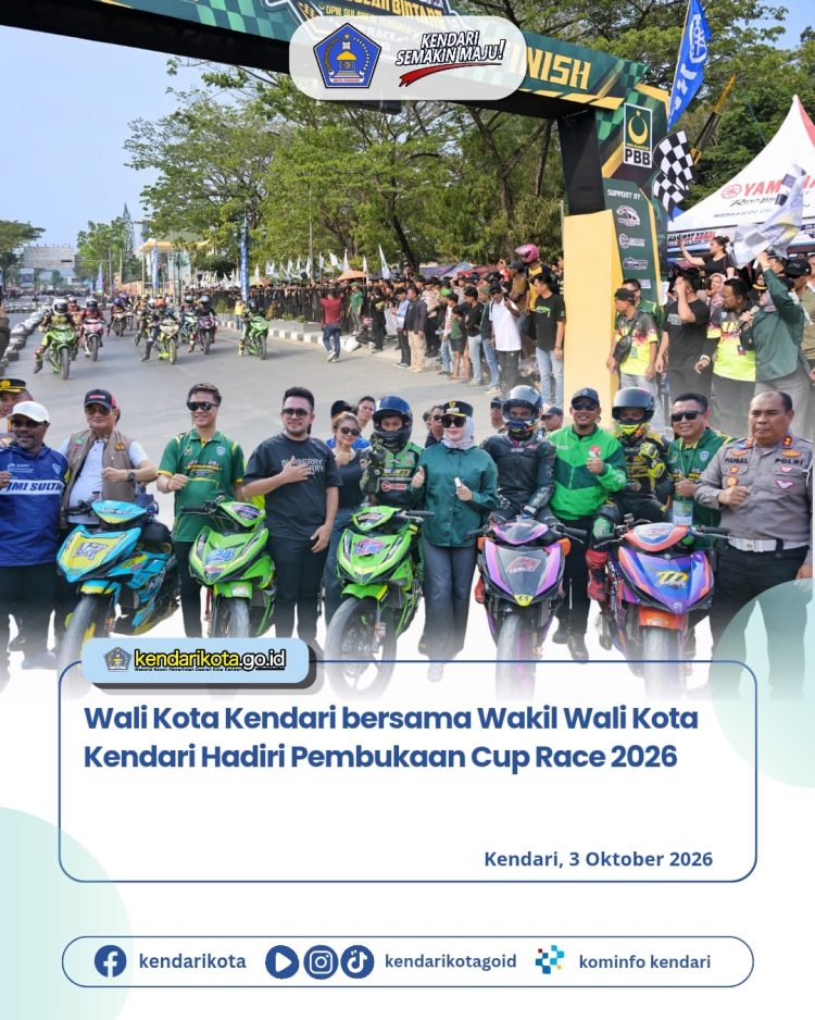 Wali Kota Kendari bersama Wakil Wali Kota Kendari Hadiri Pembukaan Cup Race 2026