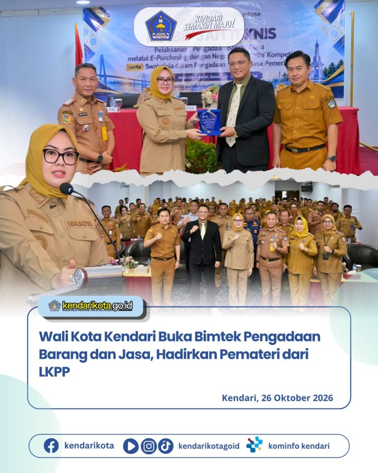 Wali Kota Kendari Buka Bimtek Pengadaan Barang dan Jasa, Hadirkan Pemateri dari LKPP