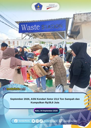 September 2026, ASN Kendari Setor 23,6 Ton Sampah dan Kumpulkan Rp39,8 Juta