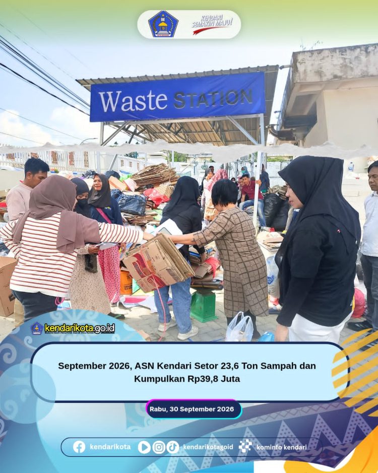 September 2026, ASN Kendari Setor 23,6 Ton Sampah dan Kumpulkan Rp39,8 Juta