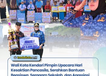 Wali Kota Kendari Pimpin Upacara Hari Kesaktian Pancasila, Serahkan Bantuan Beasiswa, Seragam Sekolah, dan Apresiasi Pemenang Lomba Literasi