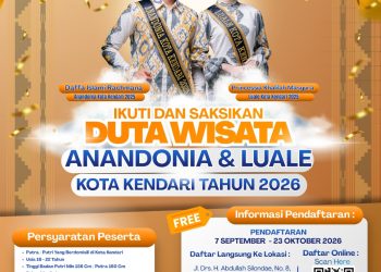 Dinas Pariwisata Kota Kendari Buka Pendaftaran Duta Wisata Anandonia-Luale 2026, Ini Syaratnya