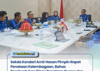 Sekda Kendari Amir Hasan Pimpin Rapat Penataan Kelembagaan, Bahas Pembentukan Dinas Penataan Ruang dan Pertanahan