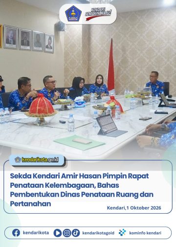 Sekda Kendari Amir Hasan Pimpin Rapat Penataan Kelembagaan, Bahas Pembentukan Dinas Penataan Ruang dan Pertanahan