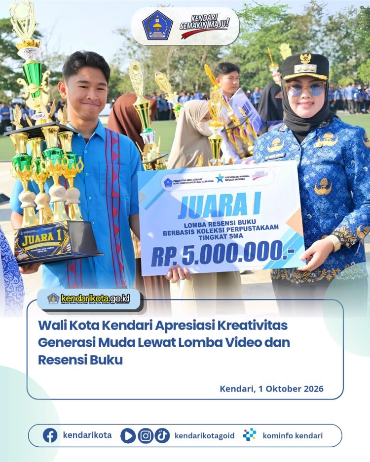 Wali Kota Kendari Apresiasi Kreativitas Generasi Muda Lewat Lomba Video dan Resensi Buku