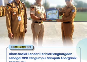Dinas Sosial Kendari Terima Penghargaan sebagai OPD Pengumpul Sampah Anorganik Terbanyak