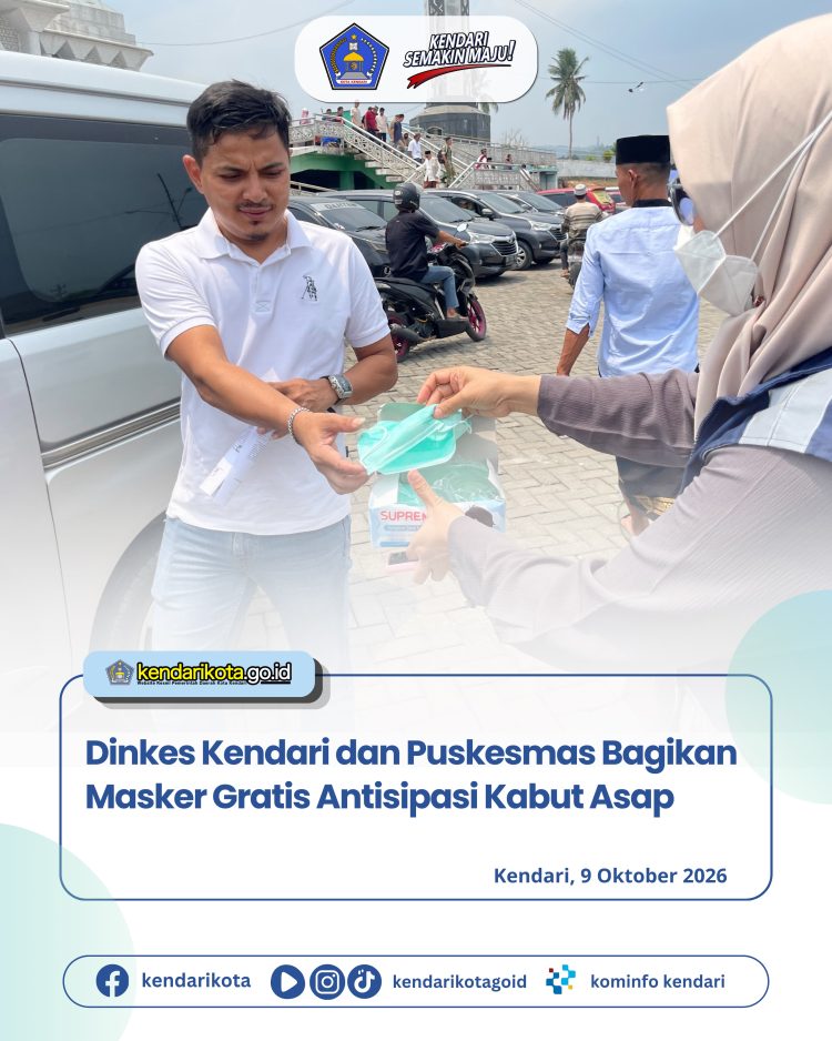 Dinkes Kendari dan Puskesmas Bagikan Masker Gratis Antisipasi Kabut Asap