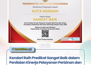 Kendari Raih Predikat Sangat Baik dalam Penilaian Kinerja Pelayanan Perizinan dan Investasi 2026