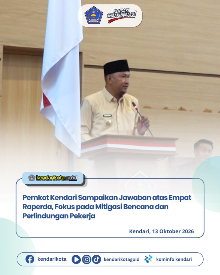 Pemkot Kendari Sampaikan Jawaban atas Empat Raperda, Fokus pada Mitigasi Bencana dan Perlindungan Pekerja