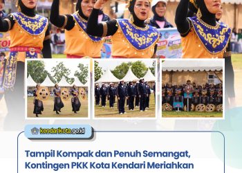 Tampil Kompak dan Penuh Semangat, Kontingen PKK Kota Kendari Meriahkan Jambore di Wakatobi
