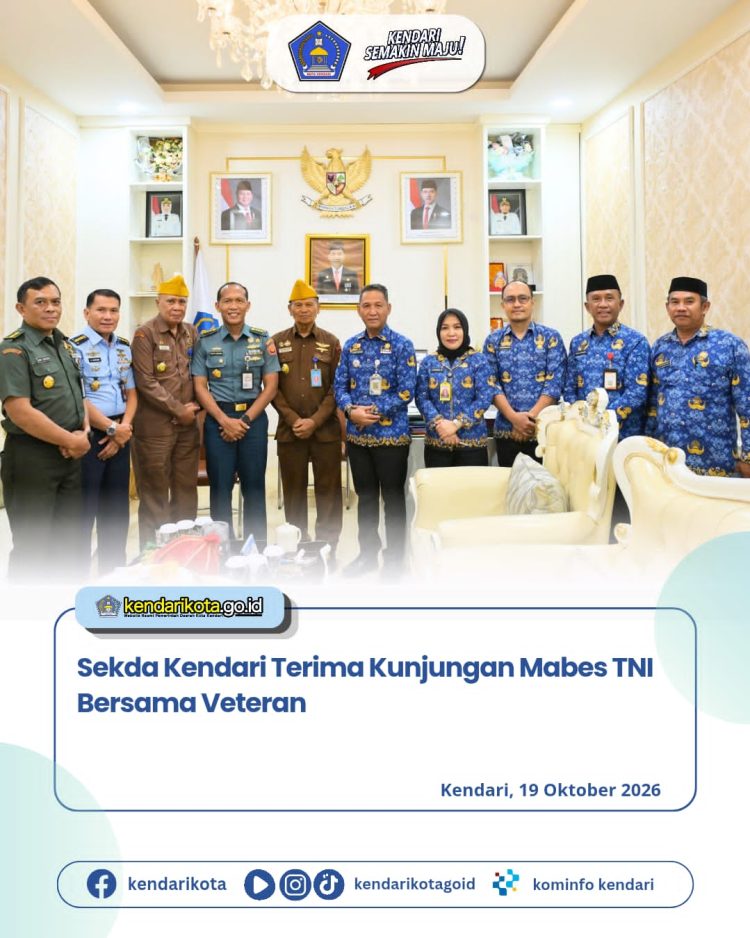 Sekda Kendari Terima Kunjungan Mabes TNI Bersama Veteran