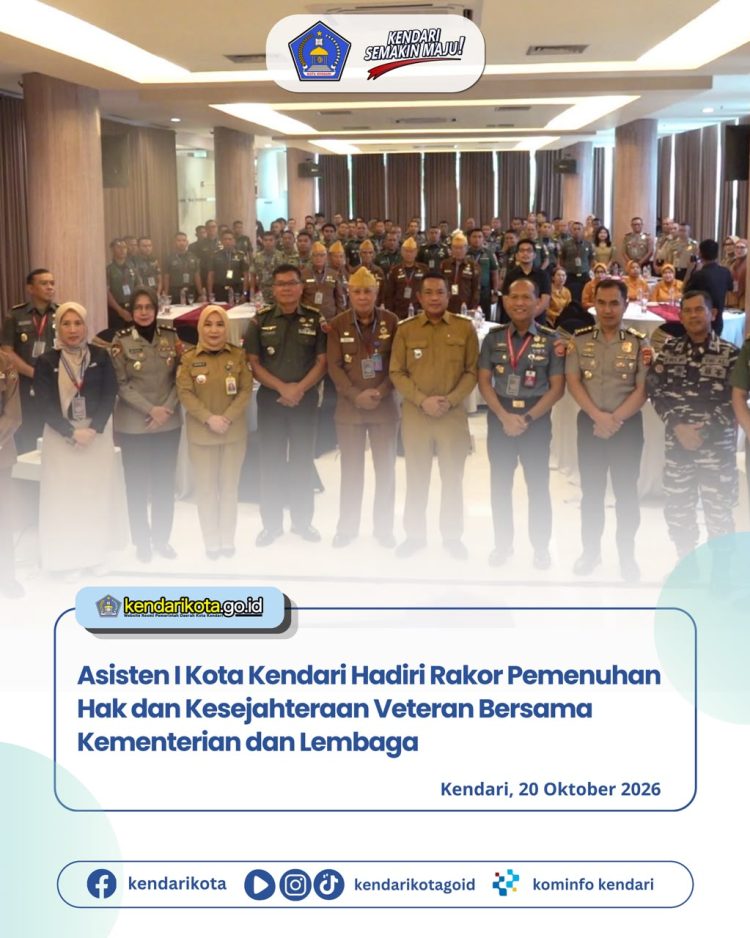 Asisten I Kota Kendari Hadiri Rakor Pemenuhan Hak dan Kesejahteraan Veteran Bersama Kementerian dan Lembaga