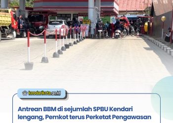 Antrean BBM di Sejumlah SPBU Kendari Lengang, Pemkot Terus Perketat Pengawasan