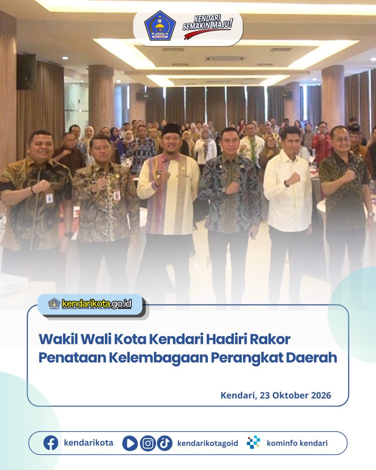 Wakil Wali Kota Kendari Hadiri Rakor Penataan Kelembagaan Perangkat Daerah