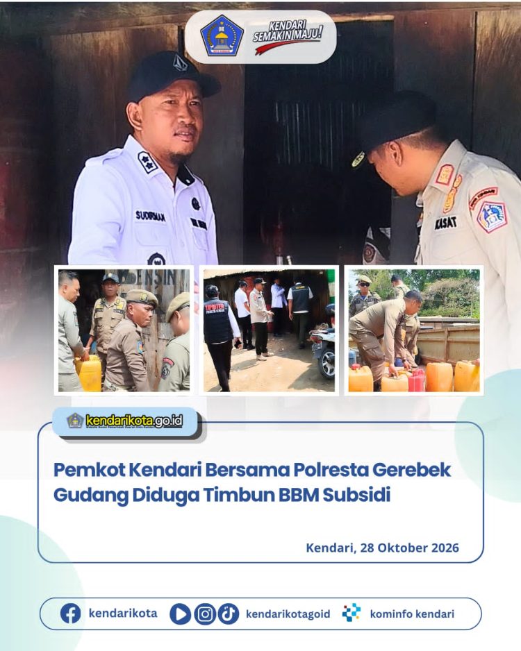 Pemkot Kendari Bersama Polresta Gerebek Gudang Diduga Timbun BBM Subsidi