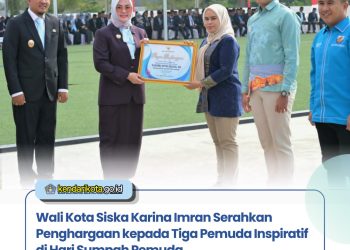 Wali Kota Siska Karina Imran Serahkan Penghargaan kepada Tiga Pemuda Inspiratif di Hari Sumpah Pemuda