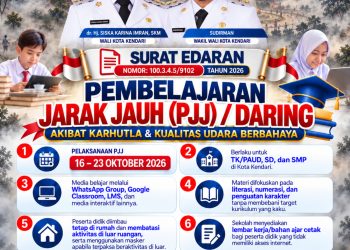 Pemkot Kendari Berlakukan Pembelajaran Daring Mulai Besok, Siswa Belajar dari Rumah hingga 23 Oktober