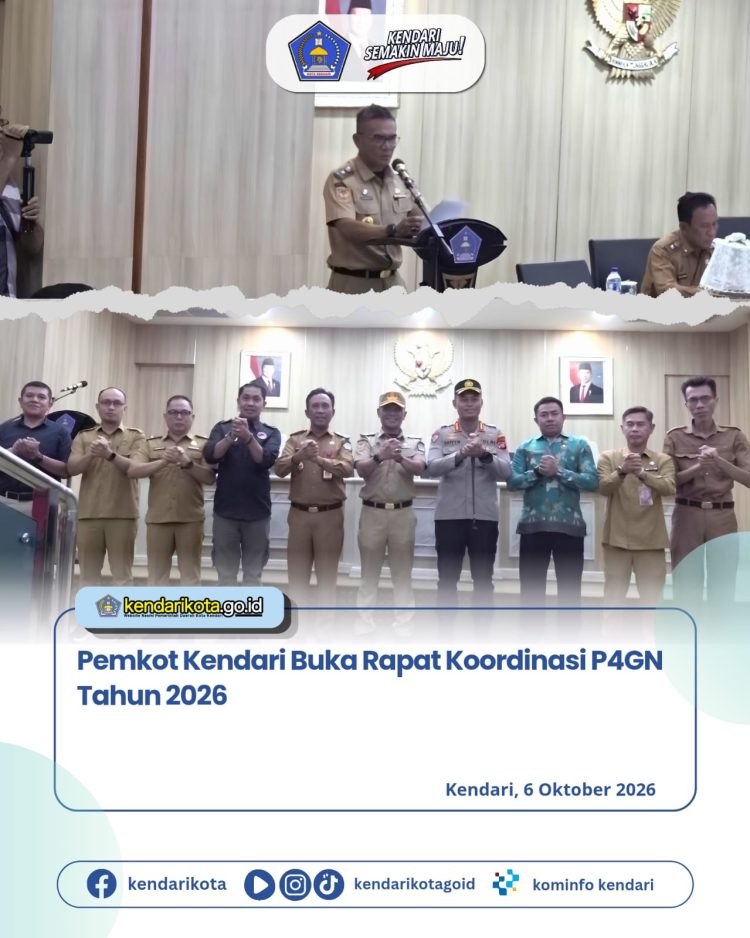 Pemkot Kendari Buka Rapat Koordinasi P4GN Tahun 2026