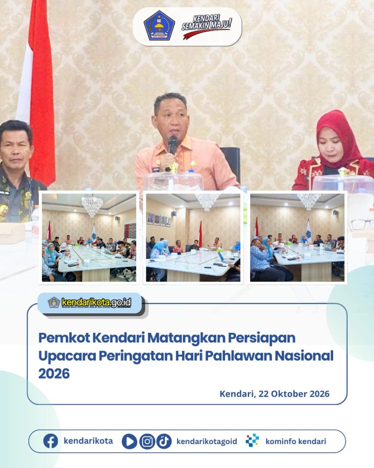 Pemkot Kendari Matangkan Persiapan Upacara Peringatan Hari Pahlawan Nasional 2026