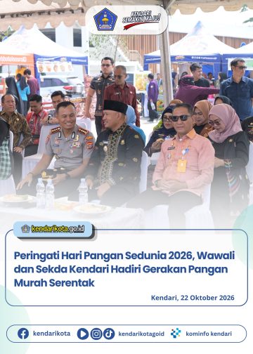 Peringati Hari Pangan Sedunia 2026, Wawali dan Sekda Kendari Hadiri Gerakan Pangan Murah Serentak