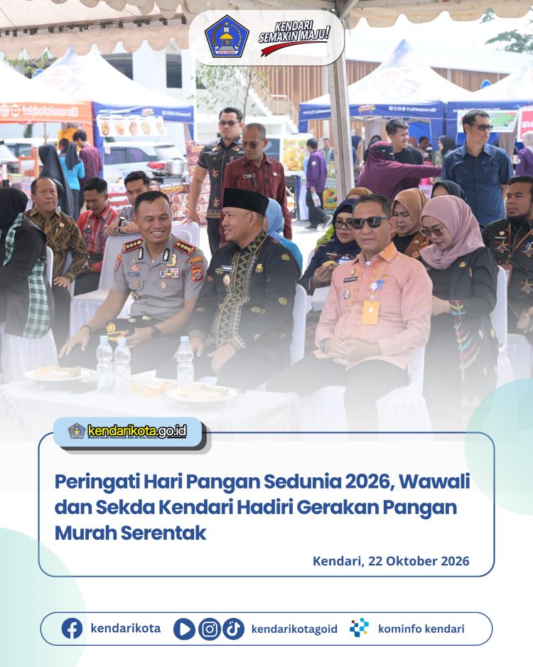 Peringati Hari Pangan Sedunia 2026, Wawali dan Sekda Kendari Hadiri Gerakan Pangan Murah Serentak