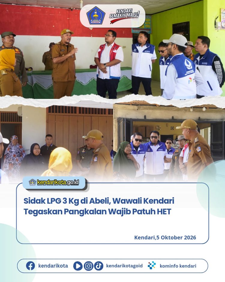 Sidak LPG 3 Kg di Abeli, Wawali Kendari Tegaskan Pangkalan Wajib Patuh HET