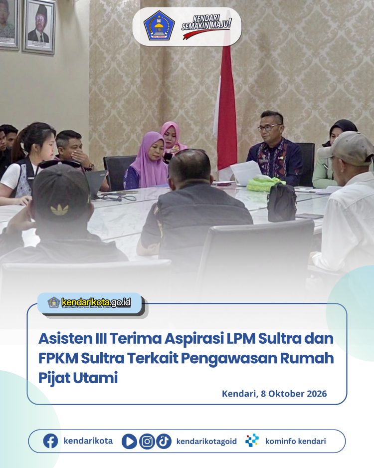 Asisten III Terima Aspirasi LPM Sultra dan FPKM Sultra Terkait Pengawasan Rumah Pijat Utami