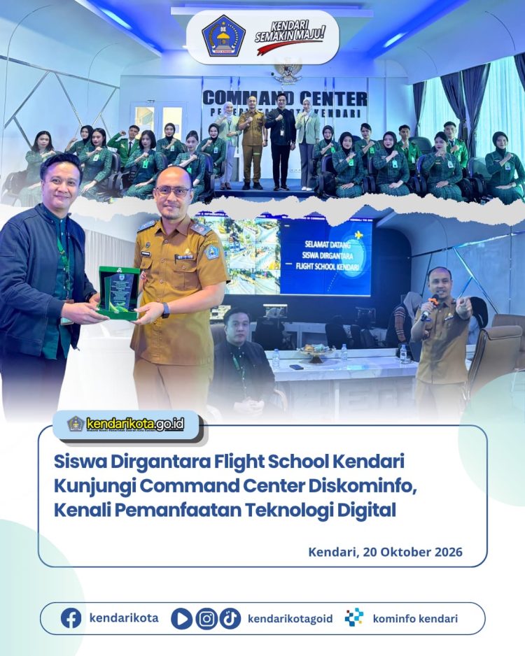 Siswa Dirgantara Flight School Kendari Kunjungi Command Center Diskominfo, Kenali Pemanfaatan Teknologi Digital