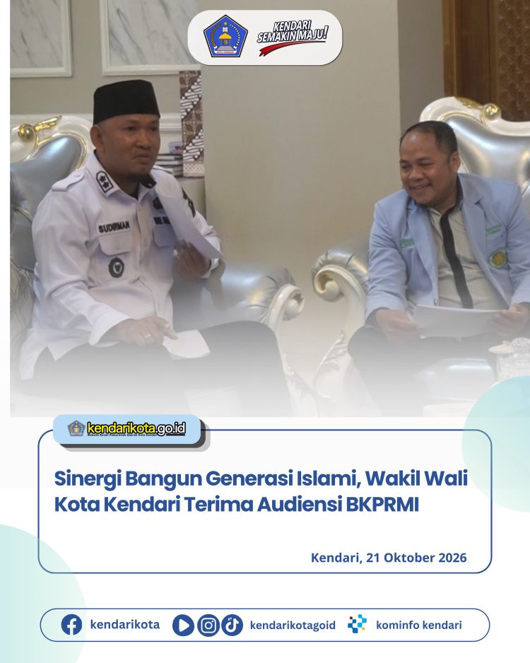 Sinergi Bangun Generasi Islami, Wakil Wali Kota Kendari Terima Audiensi BKPRMI