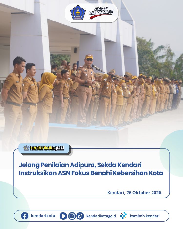 Jelang Penilaian Adipura, Sekda Kendari Instruksikan ASN Fokus Benahi Kebersihan Kota
