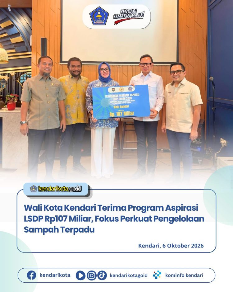 Wali Kota Kendari Terima Program Aspirasi LSDP Rp107 Miliar, Fokus Perkuat Pengelolaan Sampah Terpadu