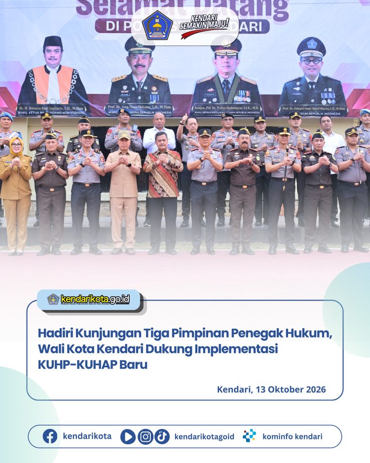 Hadiri Kunjungan Tiga Pimpinan Penegak Hukum, Wali Kota Kendari Dukung Implementasi KUHP-KUHAP Baru
